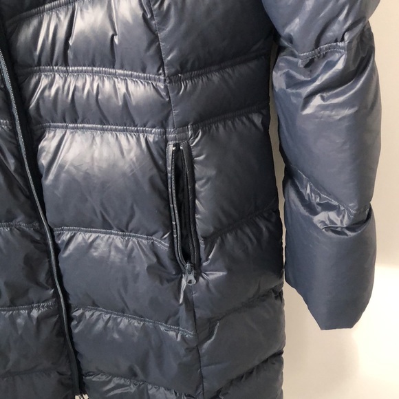 BERNARDO Hooded Spring Winter Fall Down Filled Coat Jacket Puffer in Dark Blue. - Picture 5 of 13